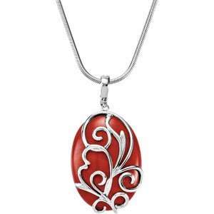   Genuine Red Jasper Pendant Enhancer 30.00X22.00 mm CleverEve Jewelry