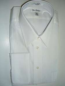 371 PAUL FREDRICK White Cotton French Cuff Mens Dress Shirts Size XL 