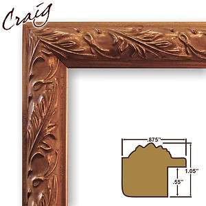   Frame Ornate Antique Gold .875 Wide Complete Real Wood New Frame