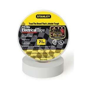 STANLEY 3ZGK6 Electric Tape, 3/4 In, 66 Ft, 7 Mil, Gray  
