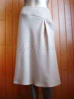   New GIORGIO ARMANI Tan Beige Asymmetric Drape Front Pocket Skirt 16 50