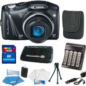  Canon PowerShot SX150 IS Digital Camera (Black) + 4AA 