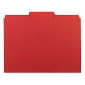  Interior File Folders, 1/3 Cut Top Tab, Letter, Red, 100 