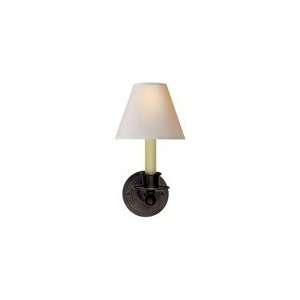  Studio Classic Single Sconce in Bronze with Natural Paper 
