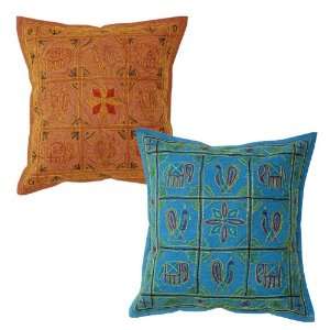 Stunning Design Home Decor Cotton Cushion Covers with Zari Embroidery 