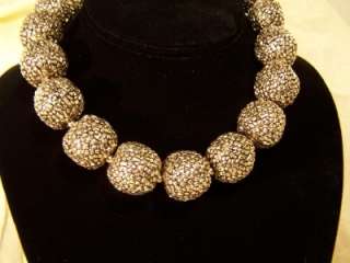   Kenneth Lane Gold tone Large Funky Beaded Costume Necklace New  