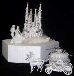 Cinderella Castle Coach Horses Lighted Cake Topper Birthday Wedding 