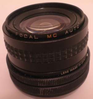 Focal MC Auto f28mm 12.8 lens w/ case  