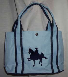 American Saddlebred Gaited Horse Handbag tote Blue NEW  