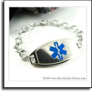 Diabetes Supplies, Medical Alert ID Bracelet Engraved  