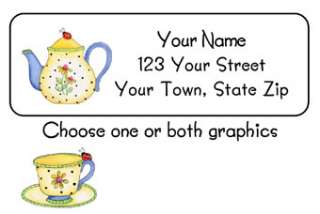 personalized cutest little ladybug teapot address labels
