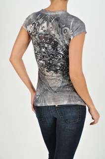 Womens NEW Junior Plus Size Shirt with Short Sleeves and Rhinestones 