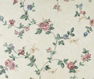 Classic Victorian Vining Rose Floral Wallpaper Double Rolls 61102 