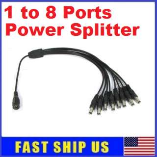 CCTV Security Camera 2.1mm 1 to 8 Port Power Splitter Cable Pigtails 