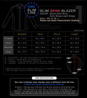 Slim OneButton Blazer NEW 4COLOR Jacket XS S M L(SD805) 076783016996 