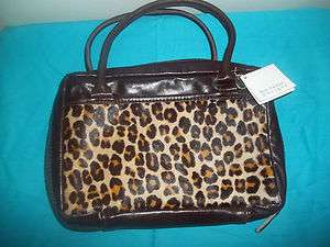 Womens Leopard Leather Brown Bible Cover Medium NWT  