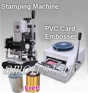 PVC CARD EMBOSSER EMBOSSING & HOT FOIL STAMPING MACHINE w/Gold& Silver 