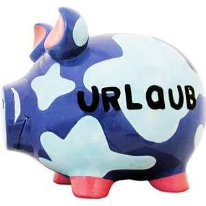 Sparschwein Urlaub XXL 30 x 26 cm blau  Küche & Haushalt