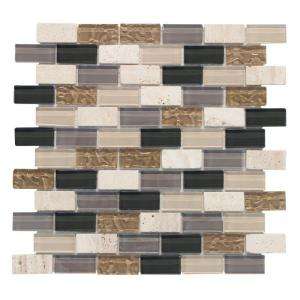   1x2 12 in. x 12 in. Glass & Stone Wall Tile 99431 