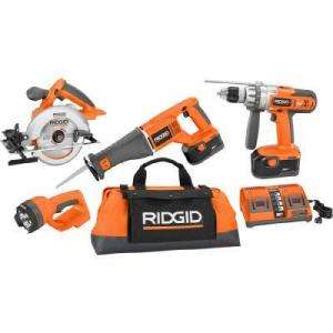 RIDGID Reconditioned 18 Volt Cordless Combo Pack 4 Pieces ZRR922 at 