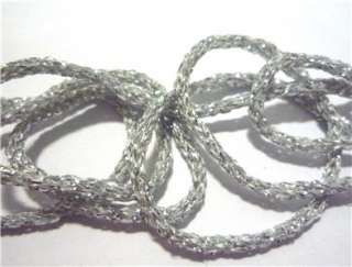 Silver White Metallic Gimp Ribbon Trim 8yd x 0.2cm L239  