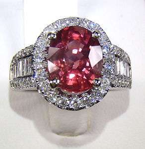 GIA Certified 18kt W/Gold 4.57 tcw Pink Oval Cut Natural Sapphire 