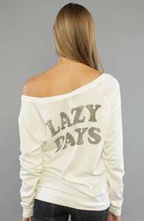 Junkfood Clothing The Snoopy Lazy Days Solid OffShoulder Raglan 