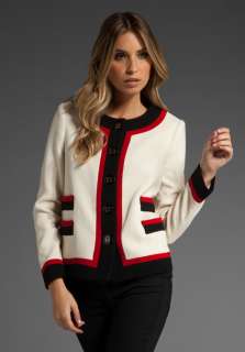 MILLY Runway Combo Gabrielle Jacket in Ivory  