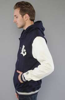 LRG The Bullworks Button Up Hoody in Navy  Karmaloop   Global 