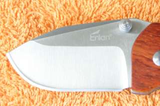 New Enlan Locking Liner Pakawood Handle Folding Knife M027  