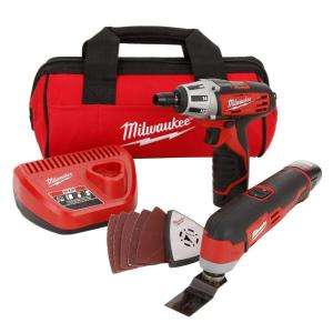 Milwaukee M12 Cordless Red Lithium 2 Tool Combo Kit   Multi Tool and 