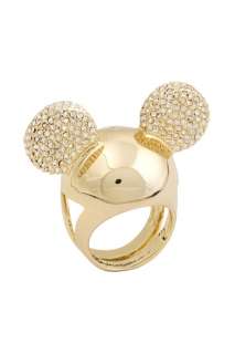   COUTURE NEW MINNIE MAWI GOLD PAVE CRYSTAL EARS RING MEDIUM  