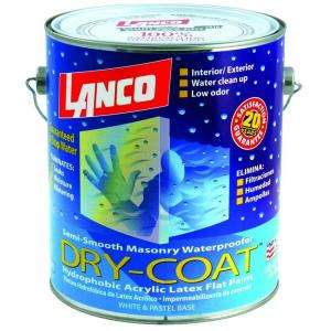 Lanco Dry Coat 1 Gallon Flat Acrylic Latex Ultra White Interior and 