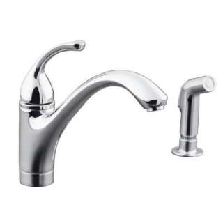 KOHLER Forte Single Control Kitchen Sink Faucet With Side Spray and 