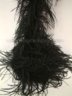 2plys 72 Midnight Black Ostrich Feather Boa A+ Quality  