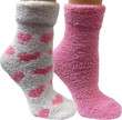 VH Apparel Lavender Infused Chenille Fluffy Socks (2 Pairs)   Pink 