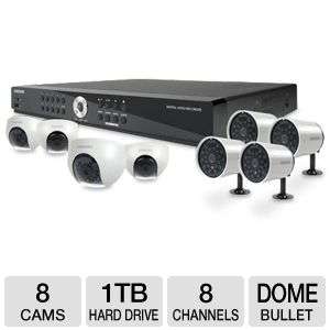 Samsung SDE4002 Security System   8 Channels, 8 Cameras, 1TB HD at 