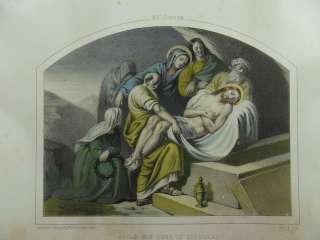 LEBEN CHRISTI JESUS 4x KOL. LITHOGRAPHIE 1830 C57  