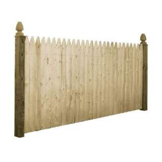 42 in. x 8 ft. Natural #1 SPF 4 in. Gothic Stockade Fence Panel 
