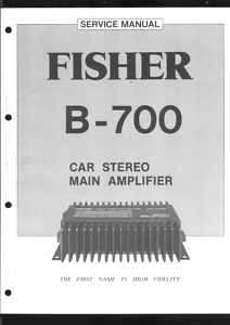 Fisher Service Manual für B 700  