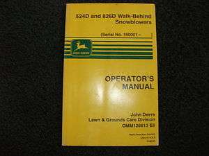 John Deere 828D 1032D snowblowers operators manual  