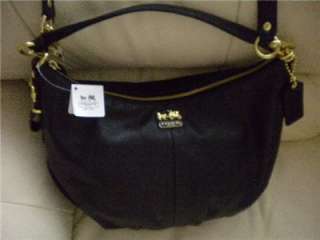 COACH MADISON LEATHER CONVERTIBLE HOBO, Black   15959 NEW  