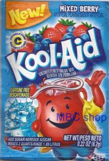 Kool Aid Caffeine Free Unsweetened Soft Drink Mix Variety 10 Pouches 