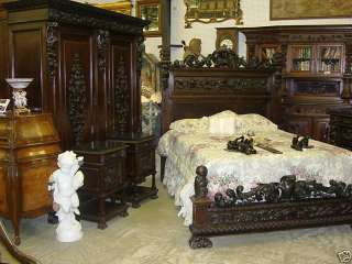   Italian Walnut Mid 19th Century Five Piece Queen Bedroom Suite  