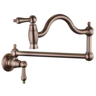 Belle Foret Transitional Wall Mount Pot Filler in Oil Rubbed Bronze 