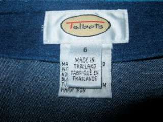 Talbots Denim Jean Skirt Size 6 Blue Cotton Single Pleat A Line Calf 