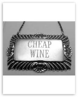 Cheap Wine Liquor Decanter Label / Tag Sterling Silver  