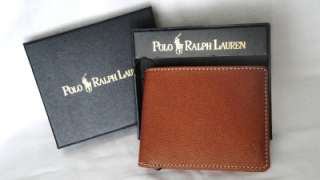POLO RALPH LAUREN Men Wallet COGNAC Leather MSRP $145  