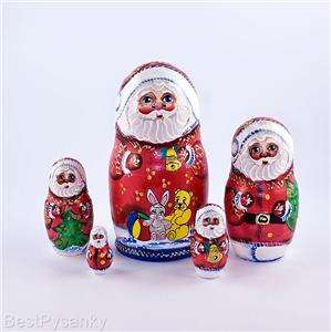 Santa Claus Russian Nesting Doll  Matryoshka 5 pcs/ 7  