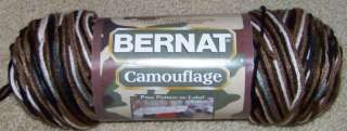 Bernat Camouflage OUT BACK camo acrylic yarn varigated  